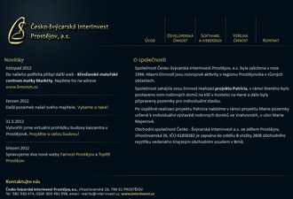 Webové stránky Česko-švýcarské InterInvest